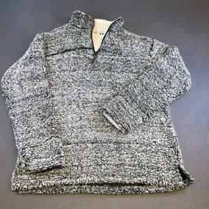 Sherpa Fleece‎ Pullover Women Quarter Zip Cozy Cabincore Lodge Sweater L